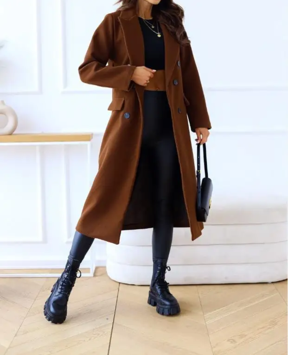 Lorena | Lange trenchcoat – Elegante winterbasics