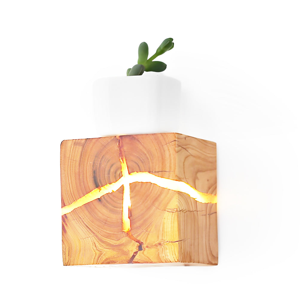 Cracked Wood | Vierkante Wandlamp Verlichting