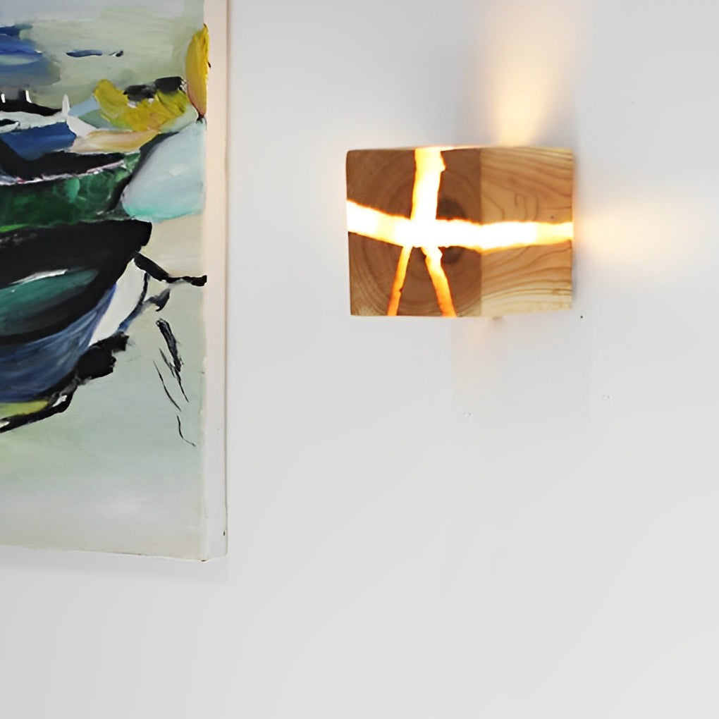 Cracked Wood | Vierkante Wandlamp Verlichting