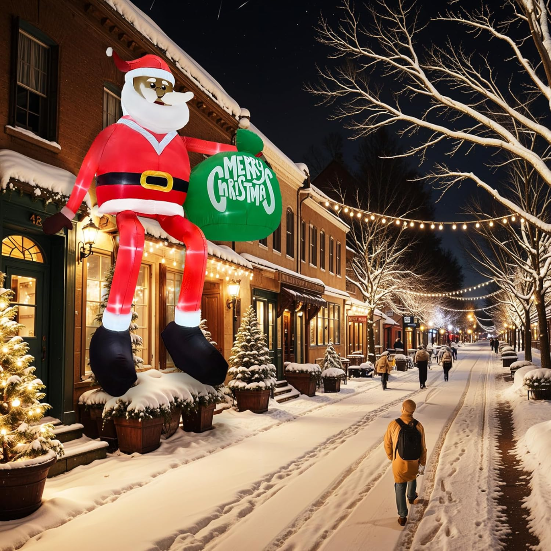 ClimbSanta | Reusachtige 245 opblaasbare LED-kerstman