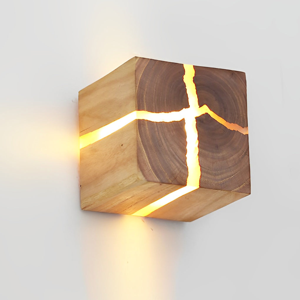 Cracked Wood | Vierkante Wandlamp Verlichting