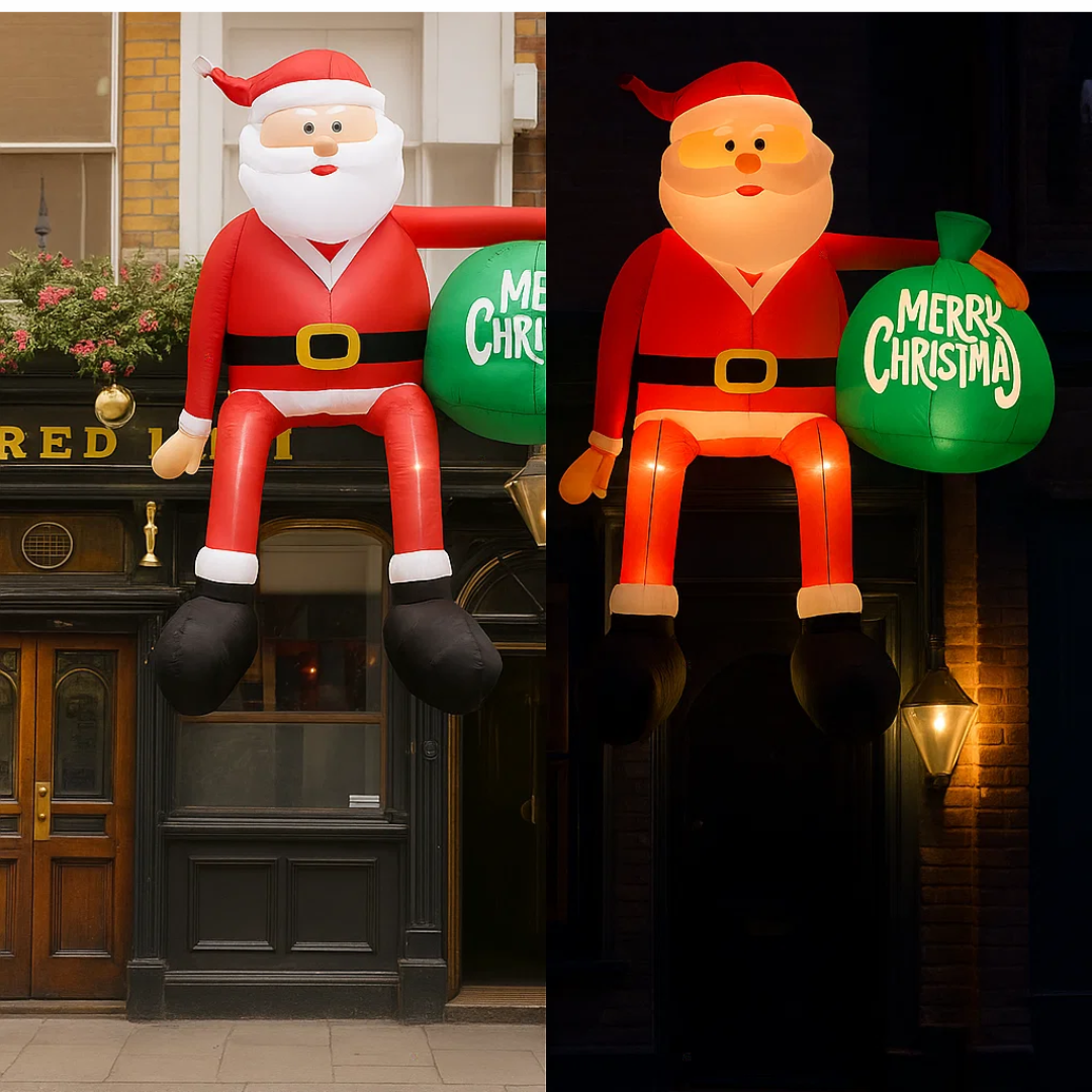 ClimbSanta | Reusachtige 245 opblaasbare LED-kerstman