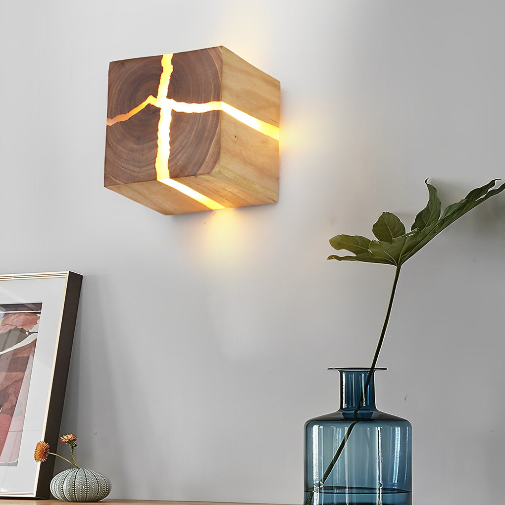 Cracked Wood | Vierkante Wandlamp Verlichting