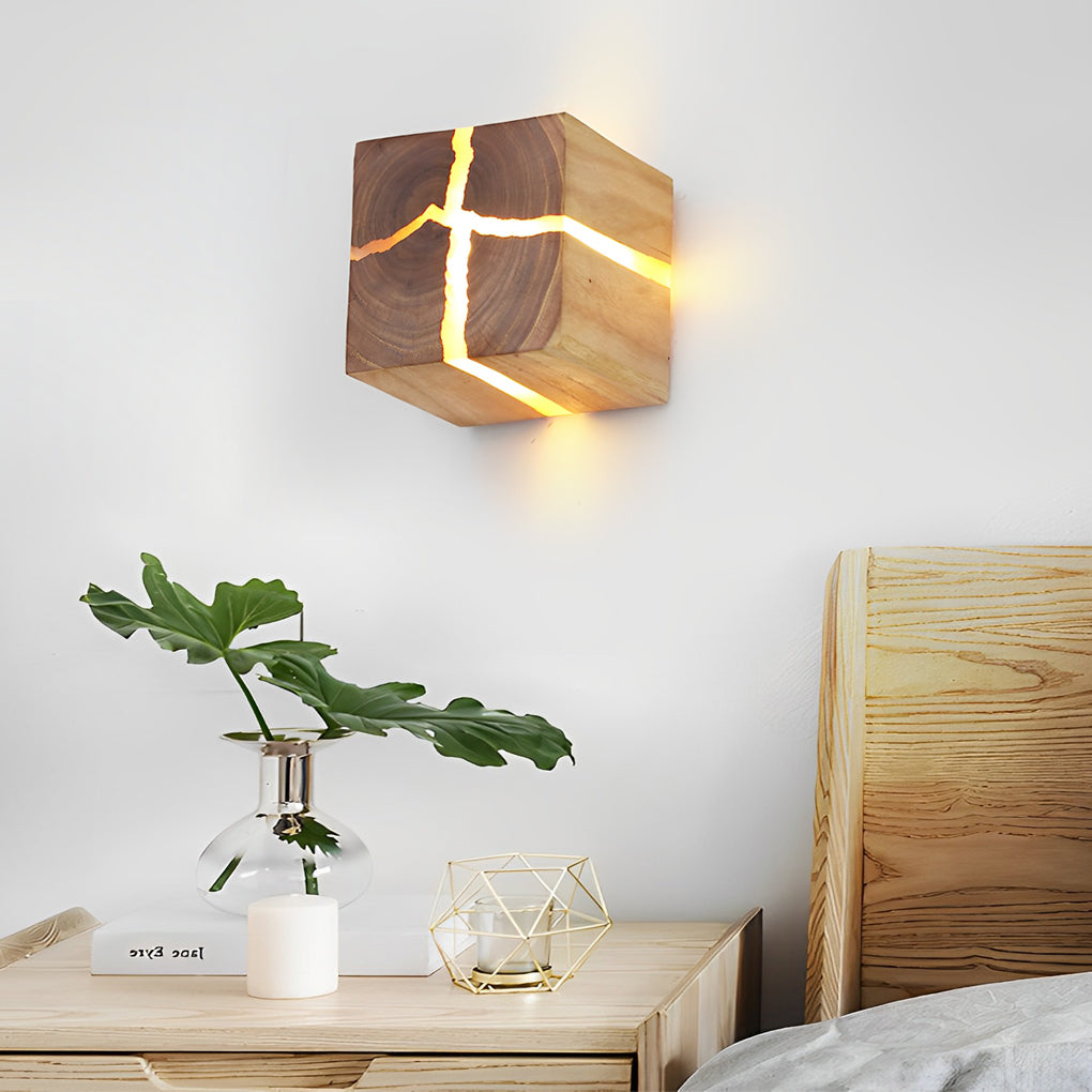 Cracked Wood | Vierkante Wandlamp Verlichting