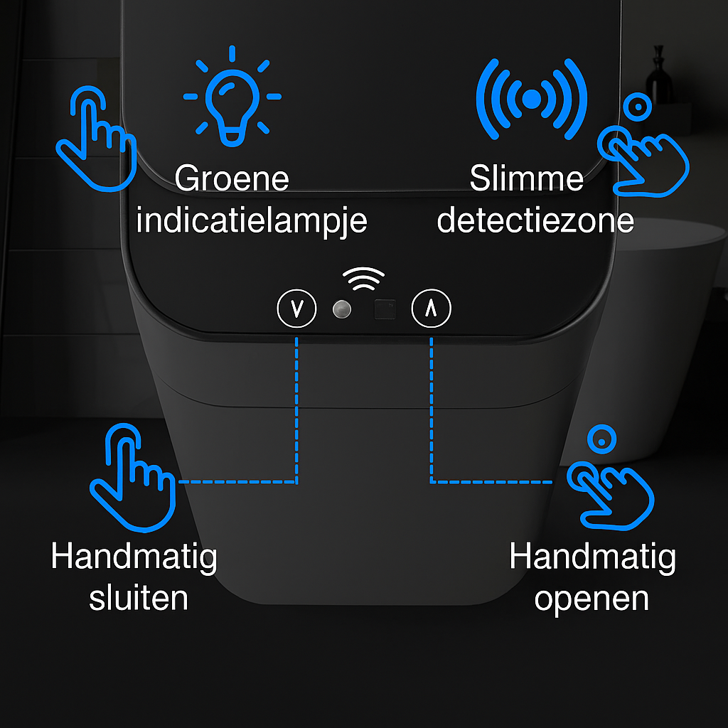 Smart Inductie Afvalbak – 18L | Touchless, Stil & Hygiënisch
