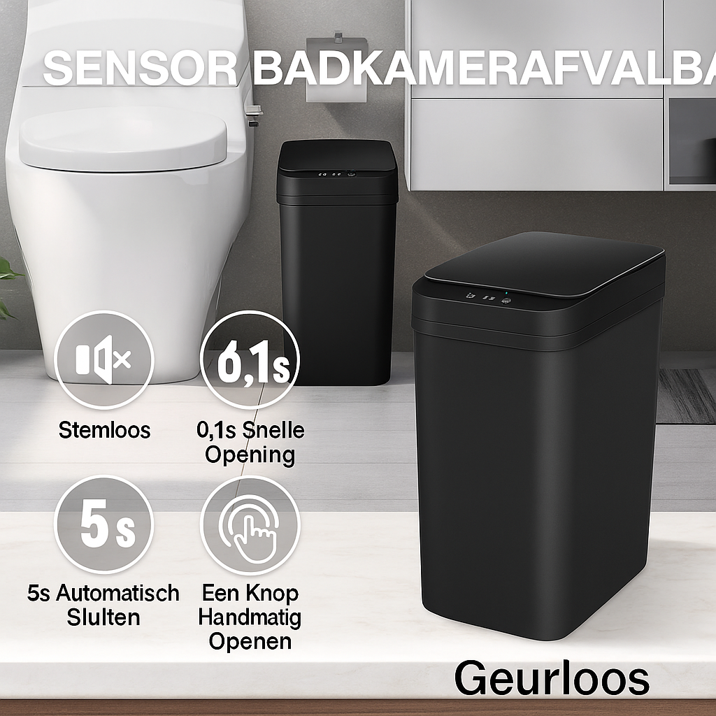 Smart Inductie Afvalbak – 18L | Touchless, Stil & Hygiënisch