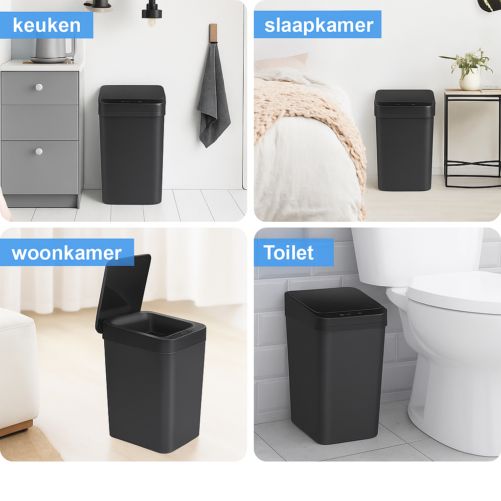 Smart Inductie Afvalbak – 18L | Touchless, Stil & Hygiënisch