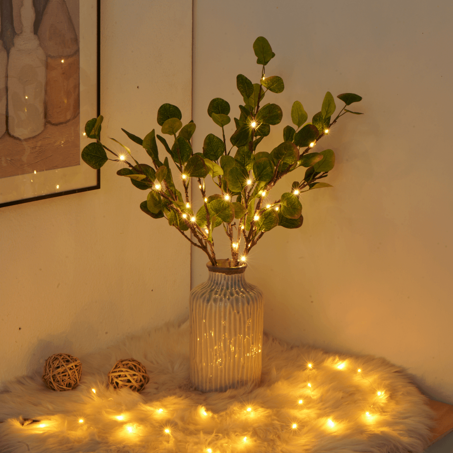 LeafAura | Warme olijftak LED-lamp