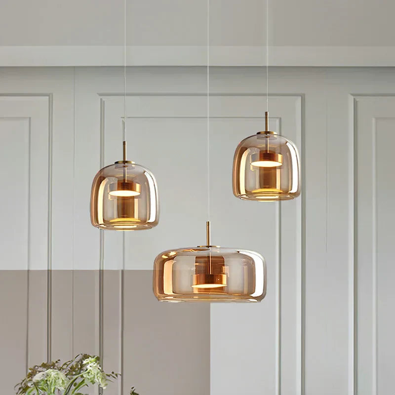 AmberSphere | Moderne glazen plafondlamp
