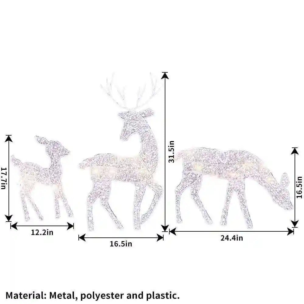 Gloeiende ijzeren kunstwerk met eland en rendier als kerstversiering