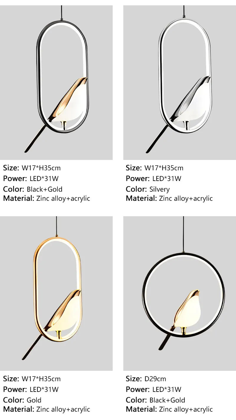 Magpie Vogel LED-hanglamp