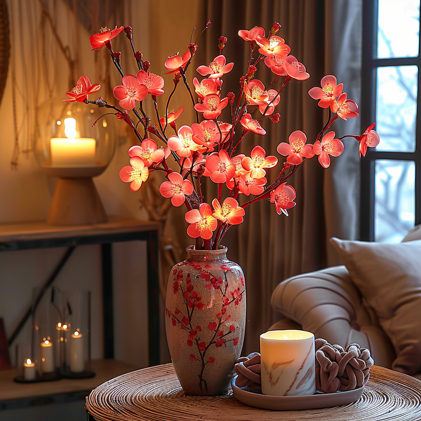 LeafAura | Warme olijftak LED-lamp
