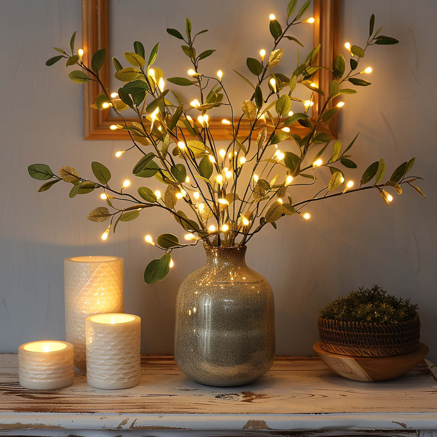 LeafAura | Warme olijftak LED-lamp