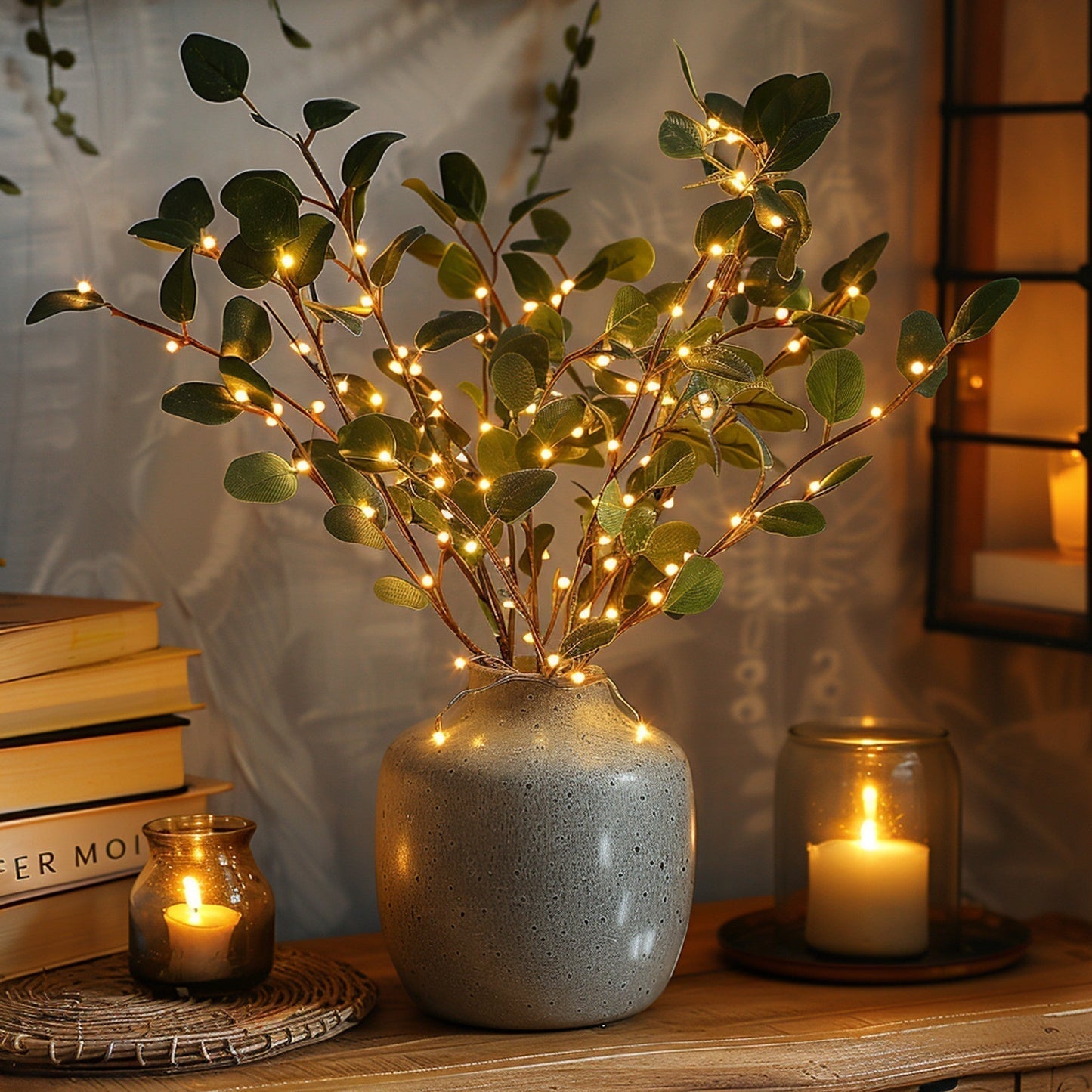 LeafAura | Warme olijftak LED-lamp